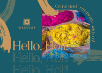 Hello Holi Postcard Design