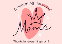 Super Moms Greeting Postcard Image Preview