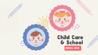 Childcare and School Enrollment Facebook Event Cover Design