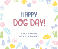 Dog Day Heart Facebook Post Design