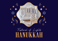 Celebrate Hanukkah Family Postcard Design