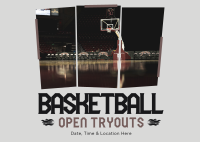 Basketball Ongoing Tryouts Postcard Preview