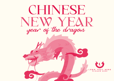 New Year Dragon Postcard Image Preview