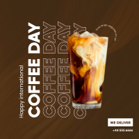 Ice Coffee Day Instagram Post Design