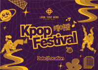 Trendy K-pop Playlist Postcard Image Preview