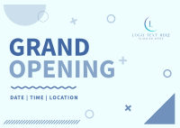 Geometric Shapes Grand Opening Postcard Design