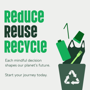 Reduce Reuse Recycle Waste Management Instagram post Image Preview