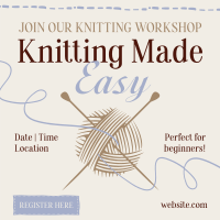 Knitting Minimalist Workshop Instagram Post Preview