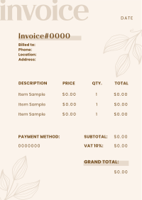 Luxury Dining Invoice Design