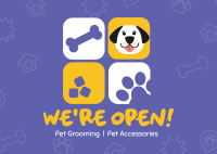 Pet Store Now Open Postcard Image Preview