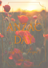 Poppy Flower Anzac Day Flyer Design