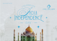 India Independence Taj Mahal Postcard Image Preview