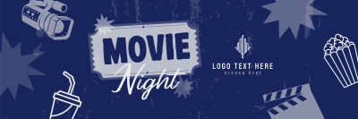 Retro Movie Night Twitter header (cover) Image Preview