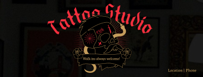 Skull Snake Tattoo Facebook cover Image Preview