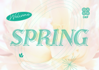 Floral Welcome Spring Postcard Design