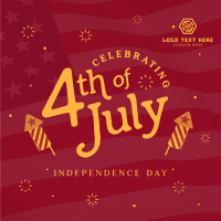 Modern Fireworks Celebrate 4th of July Instagram post Image Preview