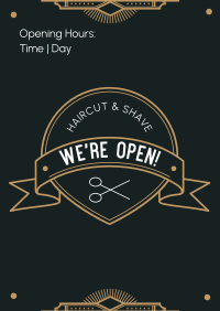Newly Open Barbershop Poster Design