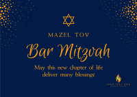Starry Bar Mitzvah Postcard Design