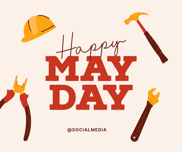 Happy May Day Facebook Post Design