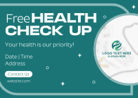 Free Health Checkup Postcard Design