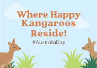 Fun Kangaroo Australia Day Postcard Image Preview