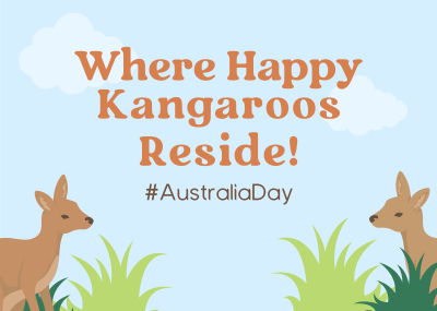 Fun Kangaroo Australia Day Postcard Image Preview