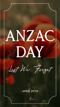 Poppy Flower Anzac Day Facebook Story Design