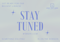 Minimalist Biggest Launch Stay Tuned Postcard Design