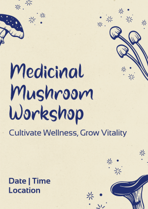 Monoline Mushroom Workshop Flyer Image Preview