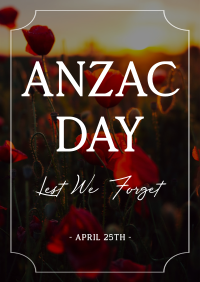 Poppy Flower Anzac Day Poster Image Preview