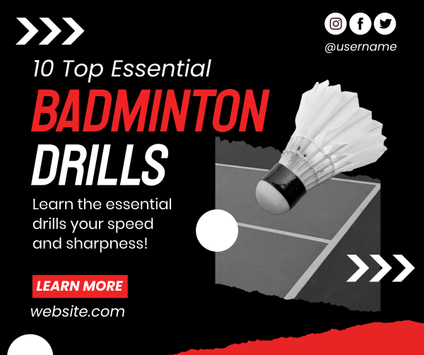 Badminton O’ Clock Facebook Post Design