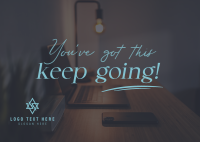 Keep Going Motivational Quote Postcard Design