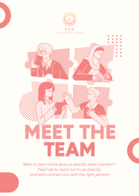 Modern Quirky Meet The Team Poster Image Preview