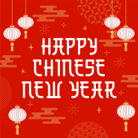 Chinese New Year Lanterns Instagram Post Design