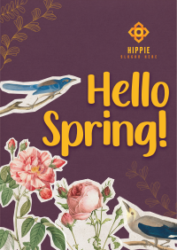 Scrapbook Hello Spring Flyer Design