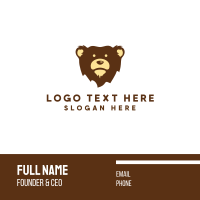 Brown Bear Mascot Business Card Design