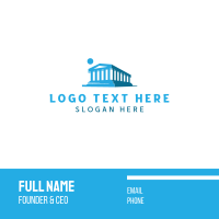 Blue Abstract Temple Business Card Design