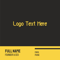 Bold Yellow Clan Font Business Card Design