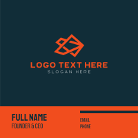 Orange Abstract Company Business Card Design