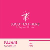 Pink Ballet Gymnast Business Card Design