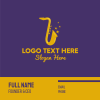 Jazz Saxophone Music Business Card Design