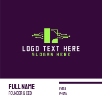 Green Bold Letter B Business Card Design