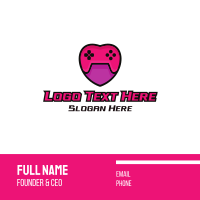 Feminine Heart Gamer Business Card Design