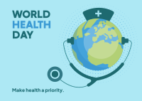 World Health Priority Day Postcard Image Preview