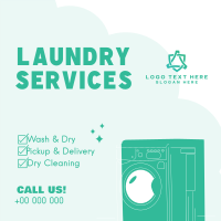 Laundry Services List Instagram Post Design