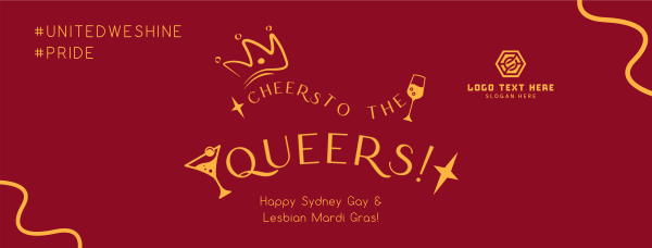 Cheers Queers Text Facebook Cover Design Image Preview