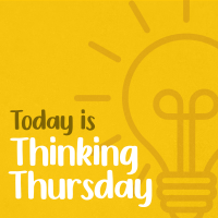 Minimalist Light Bulb Thinking Thursday Linkedin Post Design