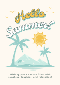 Vintage Summer Greeting Poster Image Preview