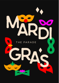 Mardi Gras Parade Mask Flyer Image Preview