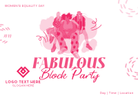 We Are Women Block Party Postcard Design